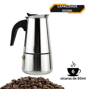 Imagem de Cafeteira Italiana Aço Inox Tradicional 200ml 300ml 4 Xícaras 6 Xícara