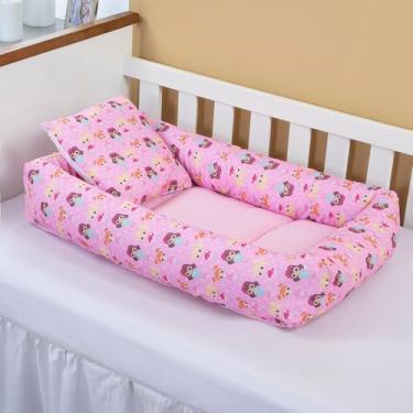 Imagem de Ninho Redutor de Berço com Almofada Para Bebê Menina Bonequinhas 2 pcs