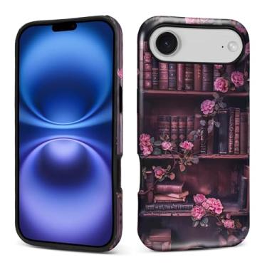 Imagem de DAIZAG Capa para iPhone GGG Air, design misto de 2 camadas, à prova de choque, TPU macio, proteção dupla para iPhone GGG Air-Vintage Bookshelf Rose