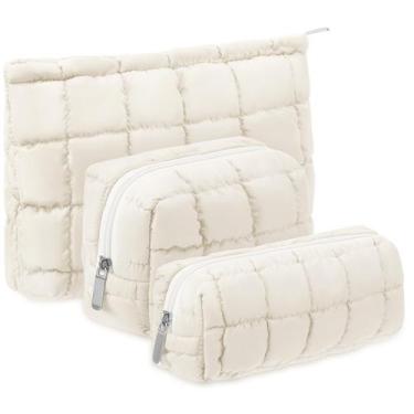 Imagem de Bolsa de cosméticos Huhumy Puffy Makeup Organizer, 3 peças para mulher