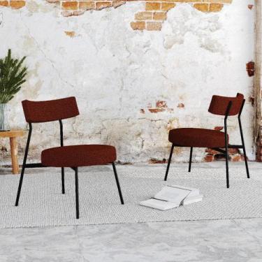 Imagem de Conjunto 2 Poltronas Estofadas Stout Tecido Sintético Est.Preta - Meta