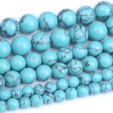 Imagem de 6 mm contas soltas redondas turquesa azul lago contas de pedra natural energia cristal contas de pedra para fazer joias DIY pulseira colar
