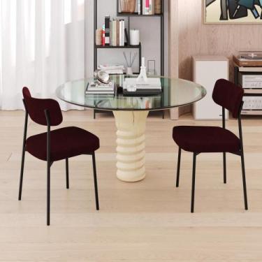 Imagem de Conjunto 4 Cadeiras de Jantar Mynna Boucle Est.Branca - Metalig