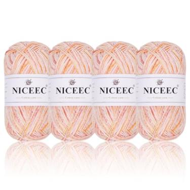 Imagem de NICEEC 4 novelos de fio de algodão macio para bebê, 4 camadas, artesanato DIY, peso de dedilhado, fio de cobertor para crochê e tricô, total de 700 m/200 g - Cor nº 101