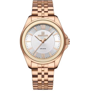 Imagem de Relógio redondo feminino design simples em aço inoxidável 3atm