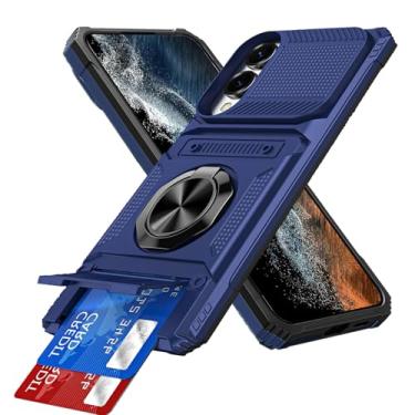 Imagem de MEMAXELUS Capa carteira para Samsung Galaxy S25 FE com suporte para cartão, [loja 2 cartões] Anel de 360° suporte de corpo inteiro, resistente, à prova de choque, capa protetora de telefone para