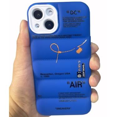 Imagem de GaraiCkeey Capa de telefone de silicone acolchoado da marca de calçados esportivos para iPhone 15 de 6,1 polegadas, tênis Ins Classic Cool Label Pattern Soft TPU Capa protetora de corpo inteiro para