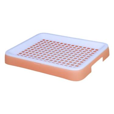 Imagem de Ｂｅｓｇａ Caixa de areia para coelhos, caixa de areia portátil de dupla camada para porquinhos-da-índia, coelhinho, penico para hamsters, chinchilas e furões, Rosa Branco