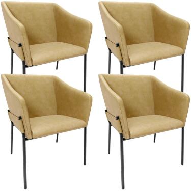 Imagem de Kit 4 Cadeiras Para Sala de Jantar Estar Living Olívia L02 Couríssimo Fend - Lyam Decor