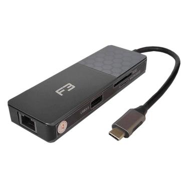 Imagem de Hub Adaptador TIPO-C 7 em 1 X HDMI TIPO-C USB 3.0 Micro SD de LAN F3 1539