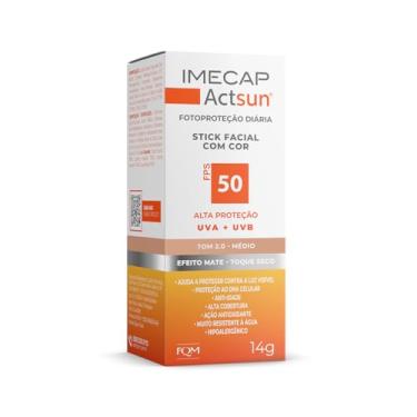 Imagem de Imecap Actsun FPS 50 14g – Protetor Solar Facial em Bastão com Cor 1.0 Claro