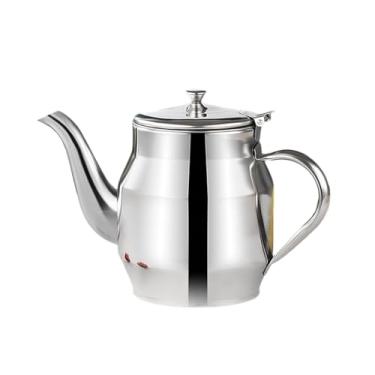 Imagem de Fenteer Pote de óleo de aço inoxidável, despejador de vinagre, sem derramamento, fácil de limpar, pote de armazenamento de azeite, anti-gotejamento para, 1265ml