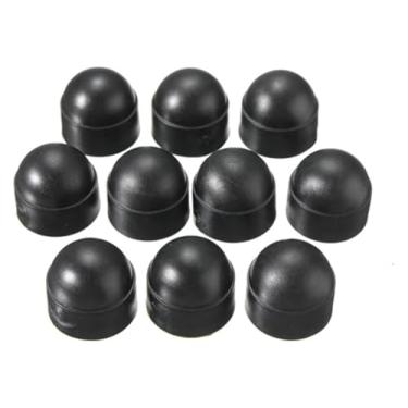 Imagem de BYYINGSUS 10 pçs/conjunto M8 M10 tampas de proteção de cúpula de porca de parafuso tampas de plástico preto exposto tampa protetora de porta hexagonal para a maioria dos carros (M8)