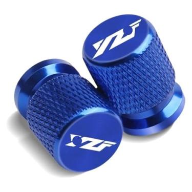 Imagem de 2 peças de tampas de tampa de haste de porta de ar de válvula de pneu de metal acessórios de motocicleta compatíveis com Y&AMAHA YZF R1 R3 R6 R25 R125 R1M YZFR1 YZFR6 YZFR3 (azul)