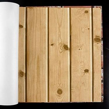 Imagem de ESSMOKO Papel de parede 3D grão de madeira zen retro estilo chinês papel de parede não autoadesivo PVC material impermeável sala de chá estudo loja adesivo decorativo cor de madeira original 53 * 950