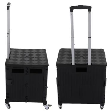 Imagem de Carrinho De Feira Dobrável Multiuso Portátil Vira Maleta Com Rodinhas