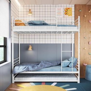 Imagem de Beliche Solteiro em Ferro James + Cama Auxiliar - Camas & Beliches, Br