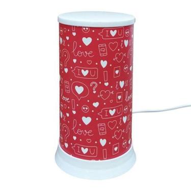 Imagem de Luminária de Mesa Hug I Love You All Red