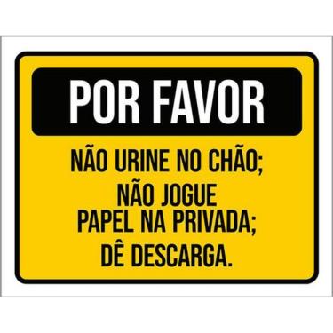 Imagem de Kit 3 Placas Por Favor Não Urine Chão Jogue Papel