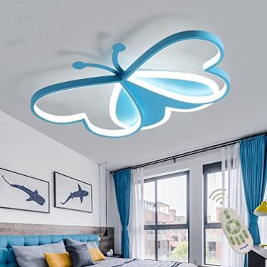 Imagem de Luzes de teto LED reguláveis para quarto de crianças, meninas, meninos, quarto de crianças, luminária de parede de teto, lustre de acrílico com design de borboleta moderno para sala de estar