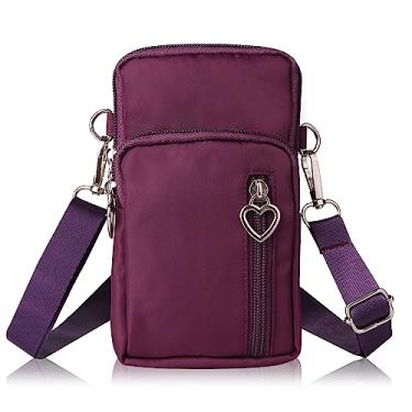 Imagem de Bolsa feminina grande para celular com braçadeira esportiva, bolsa de viagem transversal para celular Galaxy S10 Plus S9 Plus A50 A7 J7 Pro, OnePlus 6T, HTC U12 Plus (balão roxo)