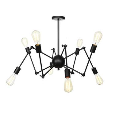 Imagem de Lustre de vento industrial estilo vintage, luzes E27, lustre Sputnik para piso inclinado, teto, quarto, sala de estar, sala de jantar, cozinha, iluminação cromada