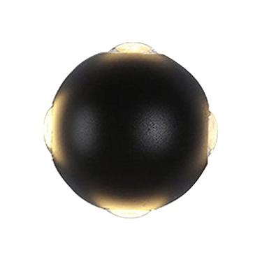 Imagem de Lanterna de parede redonda simples LED para exterior, luz lateral criativa, luminária de arandela com acabamento fosco, corpo de alumínio fundido, luz de parede para cima e para baixo, usada