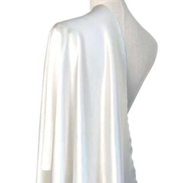 Imagem de 19,5 Momme seda viscose stretch cetim roupas tecido telas camisa pijama vestidos para mulheres para costura por jardas SVSS19L (branco natural, 1 jarda)