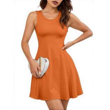 Imagem de Vestido regata Valiamcep Summer Beach casual laranja para mulheres
