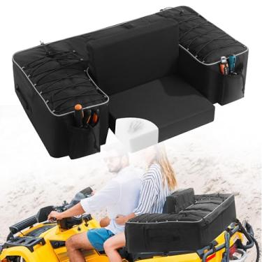 Imagem de BALAPET Caixa de armazenamento para quadriciclo com almofada de assento, bolsa de armazenamento de assento traseiro ATV impermeável de 50 L, almofada de espuma espessa, bolsa de engrenagem para