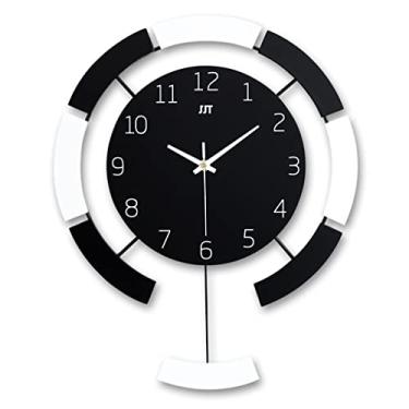 Imagem de Relógio de parede giratório criativo estilo europeu moderno casa madeira sala de estar relógio mudo (cor: A, tamanho: 36 * 44 cm) (A 36 * 44 cm)