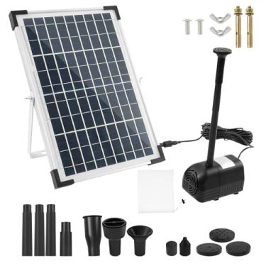 Imagem de Bomba de fonte solar de 5 W para banho de pássaros, fonte de água solar DIY com filtro resistente bomba de recurso de água e 5 bocais para banho de pássaros, lago ao ar livre, jardim e aquário (preto