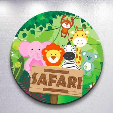 Imagem de Capa Painel Redondo Festa Safari Animais Estampa Infantil Mini e Grand