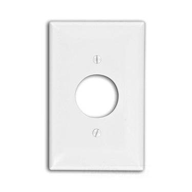 Imagem de Leviton PJ7-W 1 entrada única tomada tomada de 3,5 cm, tamanho intermediário, pacote com 25, branco