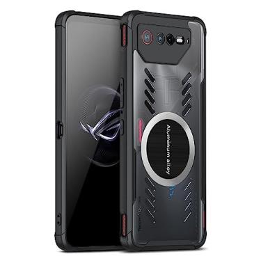 Imagem de Fanbiya Capa para ASUS ROG Phone 6/6 Pro com protetor de câmera, boa aderência ultrafina macia TPU acrílico transparente traseira proteção total do corpo capa robusta à prova de choque com vidro temperado