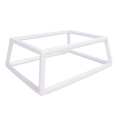 Imagem de Acouto Suporte de Quadro de Bordado Com Clipe de Camada Dupla para Ponto e Bordado - Ferramenta de Artesanato de Plástico Portátil Em (Branco)