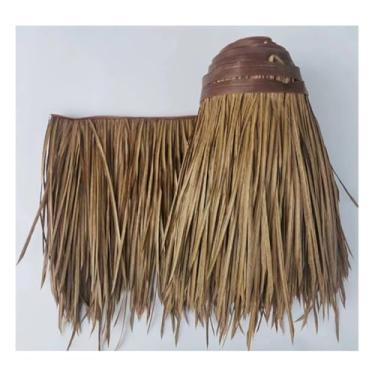 Imagem de Rolo de palha de palmeira de plástico falso palha artificial polia de palmeira rolo telha de palha, cobertura de terraço telhado de palha, proteção contra incêndio, livre de manutenção, bar jardim