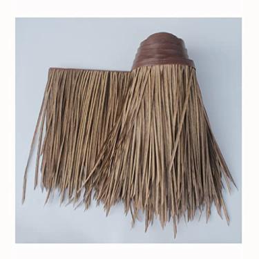 Imagem de Rolo de palha de cobertura de telhado de pátio, telha de palha de palmeira decorativa artificial, telha de rolo Plam Runner, telha de telhado Tiki Hut Bar jardim (amarelo b, 0,5 x 4 m/1,64 x 13 m)