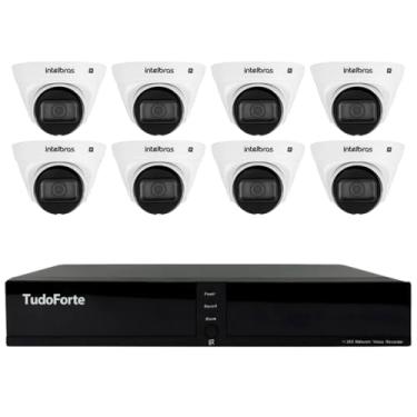 Imagem de Kit 8 Câmeras Dome VLP 1230 D IP Full HD 1080p IP67 IR 30m Intelbras + DVR Tudo Forte TFHDX 3304 4 Canais