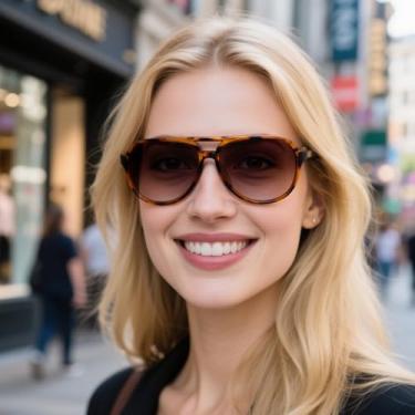 Imagem de Óculos de sol aviador para mulheres, armação leve de resina com lentes de policarbonato para proteção UV e uso ao ar livre, Marrom