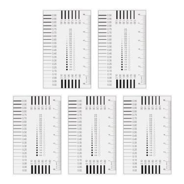 Imagem de Generic 5 peças Tabela de estimativa de tamanho SEC de alta precisão 8 cm régua de filme de detecção de falhas de transparência para medição de defeitos de diâmetro e largura da linha