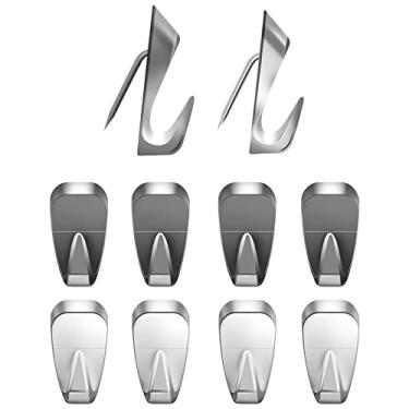 Imagem de 10 ganchos de metal para cubículos, ganchos de parede de painel de tecido, ganchos de cubículo, ganchos de pino de pressão, pregos decorativos para pendurar imagens, 18 kg, escritório, casa, cozinha