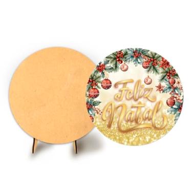 Imagem de Painel Redondo Com Elastico 50cm Flores + Suporte MDF (NAT129)