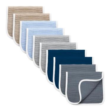 Imagem de Pacote de 10 panos para arrotar Synrroe Muslin, 6 camadas, 15 x 25 cm