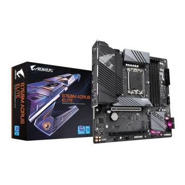 Imagem de Placa-Mae Gigabyte B760M AORUS ELITE AX DDR5 LGA1700 Wi-Fi 6E Micro ATX