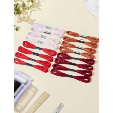 Imagem de Linha de costura de algodão de 137 metros, fios de costura de 3 mm vermelho rosa e laranja, cordão de costura manual multiuso para alfaiataria de máquina de mão, emergência e viagens faça você mesmo e