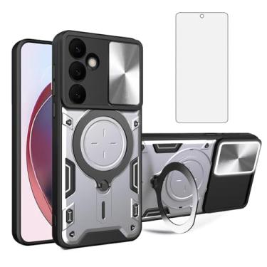 Imagem de Asuwish Capa de telefone para Samsung Galaxy S25 FE 5G capa magnética para câmera deslizante com protetor de tela de vidro temperado e suporte de anel acessórios de celular híbrido S 25 EF S25FE 25S