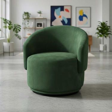 Imagem de Poltrona Decorativa Giratória Sala de Estar Recepção Jasmine Suede - D