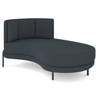 Imagem de Chaise Longue Divã 164cm Braço Esquerdo Logus D06 Bouclê Chumbo - Mpozenato
