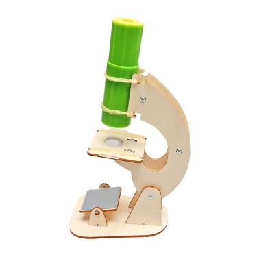 Imagem de Kit de experimentos científicos de microscópio DIY de madeira para crianças de 7 anos ou mais